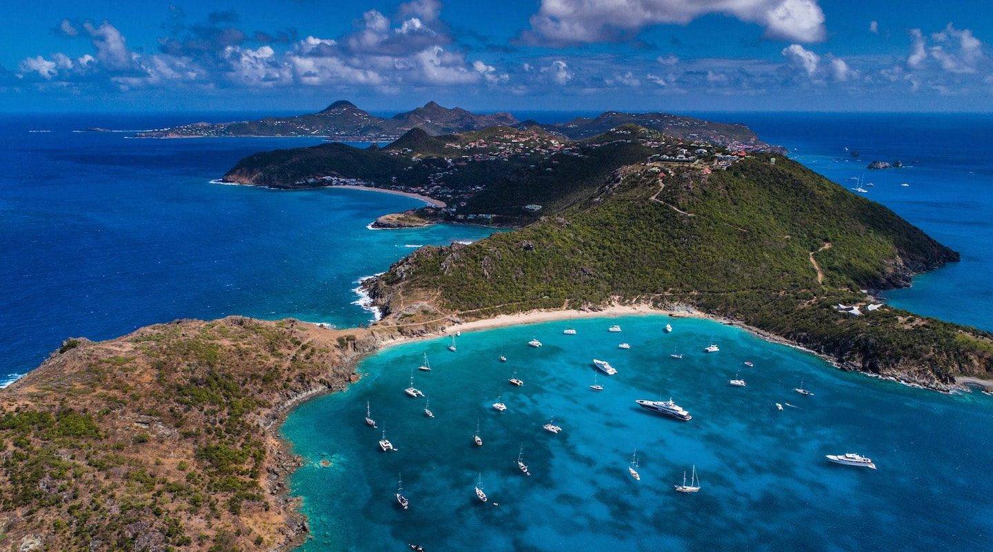 View of Colombier beach in St Barth from above